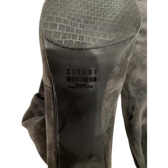 Stuart Weitzman Highland Stretch Suede Over The Knee Londra Boot Gray 8.5M - Picture 14 of 16